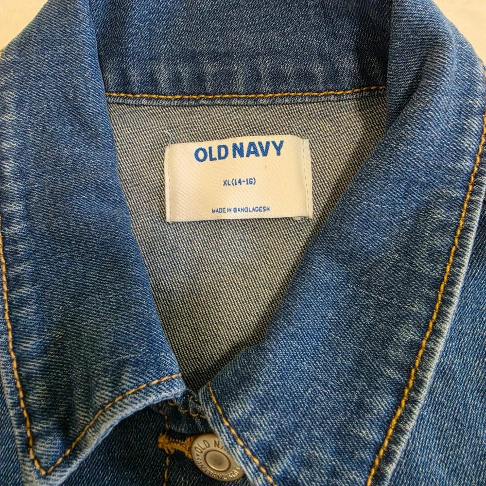 Old Navy Shasta Denim Stretch Trucker Jacket XL 14-16 Blue Medium Wash